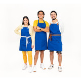 Mandil Color Azul Para Chef Delantal Cocina Mesero Dili