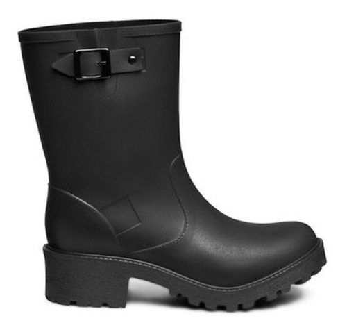 Botas Botín Dama Caucho Impermeable Lluvia Pvc Tacón Mujer