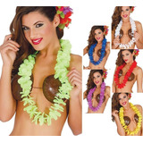 Combo Collar Hawaiano Hula Flores Colores Surtidos X 48 U.