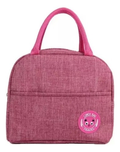 Bolsa Térmica Marmita Lancheira Fitness Academia E Passeios Cor Rosa Escuro