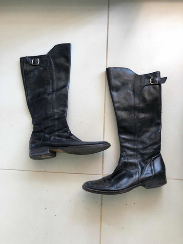 Botas De Montar Negras Cuero Talle 36 (yx) Largas