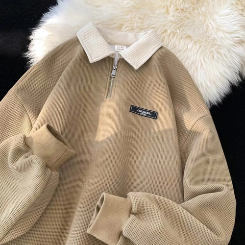 Polo Casual De Manga Larga De Algodón For Hombre