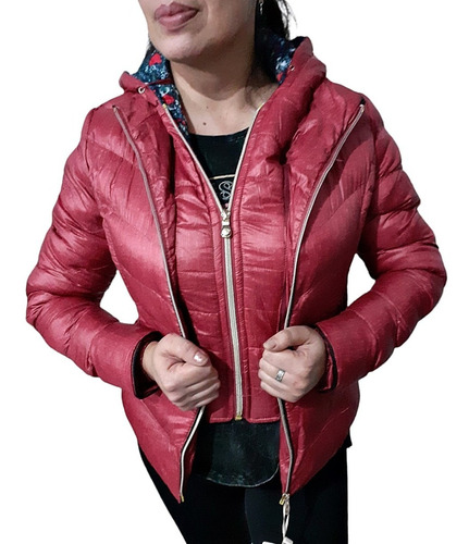 Campera Mujer Inflable Importada Doble Cierre