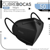 Cubrebocas Kn95 Negro Mascarilla Sanwo Certificado 50 Pzas Diseño De La Tela Liso