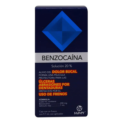 Benzocaína (maver) Sol. Bucal 20% Fco. 9.7 Ml. | MercadoLibre