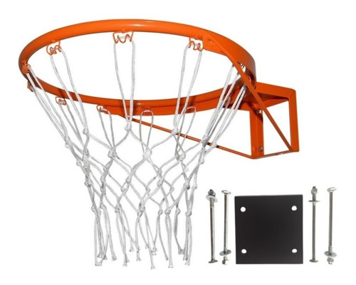 Cesta De Basquete Aro Reforçado Tam Oficial C/ Rede E Flange