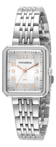 Relógio Mondaine Feminino Prata Quadrado Barato Original
