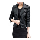 Chaqueta Mujer Piel Genuina Casual Glamour Negra