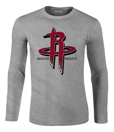 Camiseta Manga Larga Camibuso Houston Rockets Nba Ikl