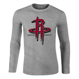 Camiseta Manga Larga Camibuso Houston Rockets Nba Ikl