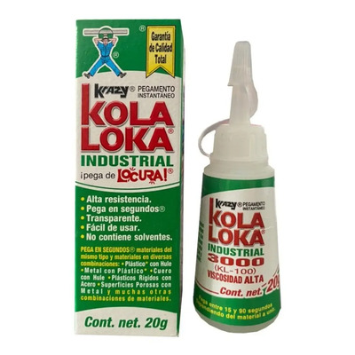 Pegamento Kola Loca Industrial 3000 Kl-100 20g | MercadoLibre