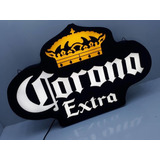 Placa Luminosa Corona Cerveja Led Mdf