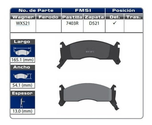 Pastillas Freno Chrysler Le Baron 2.2 2.5 Voyager 1986-1995 Foto 3