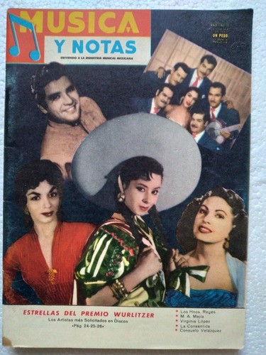 Música Y Notas, Revista De Las Sinfonolas Wurlitzer 1958