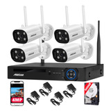 Kit Vigilancia 4 Camaras De Seguridad Wifi Exterior 4mp Nvr