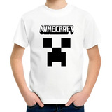 Camiseta Infantil Unissex Minecraft Creeper Logo Video Game