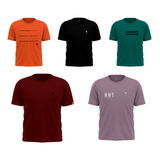 Kit 5 Camiseta Básica Camisas Masculina Algodão P Ou Gg