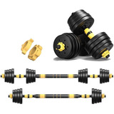 Kit Halteres De Anilhas E Barras Fitness 20kg