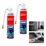 Spray Reparador De Pneus Kit 2 Wurth Tapa Furo Carro Enche 