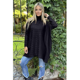 Maxi Poleron Oversize Largo Lana Mujer Invierno