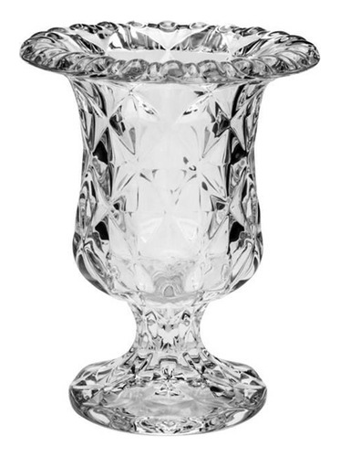 Vaso Com Pé De Vidro Diamond 14,5x11x5cm Transparente
