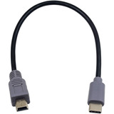 Cable De Datos Usb-c A Mini Usb | 25 Cm / Gris Y Negro