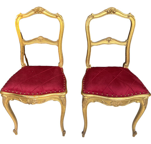 Par Cadeira Cadeirinhas Decorativa Classica Luis Xv Francesa