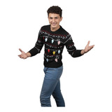 Suéter Navideño Uggly Sweater Focos Navideños Para Hombre