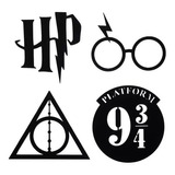 Cuadro Cuadríptico Harry Potter Calado Mdf Pared Decoración