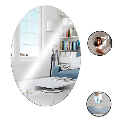 Espelho Adesivo Acrílico Oval 30x20cm Nitidez Decorativo | MercadoLivre