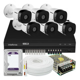 Kit 6 Cameras Seguranca Intelbras 1230 Full Hd Dvr 8ch 1t Wd