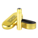 Encendedor Clipper Metal Gold Recargable Premium + Estuche