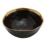 Bowl Porcelana Preto Dourado Dubai Requintado Luxo Gold