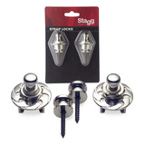 Stagg Strap Locks Para Guitarra Y Bajo Color Cromo