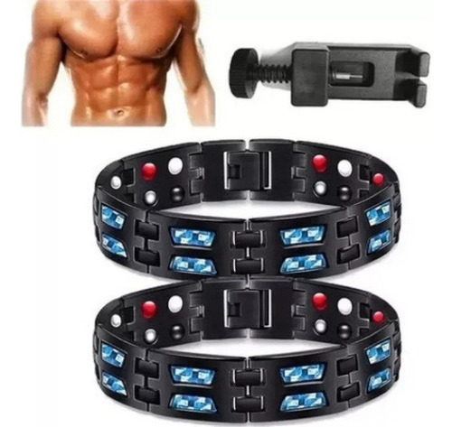 Pulseiras Magnéticas Ajustáveis Masculinas De 2 Peças