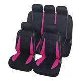 Funda Cubre Asiento Auto Para Mujer Rosado Eco Cuero