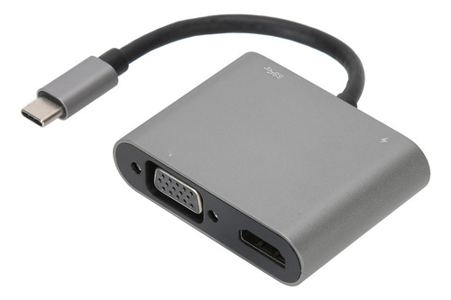 Usb U Uhb, 4-em-1 Tipo-c Para Pd+hdmi+vga+usb Hub Adapter Co