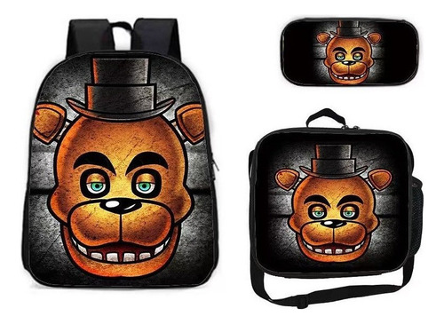 Mochila Five Nights At Freddy Moda Caja De Almuerzo 3pcs Set