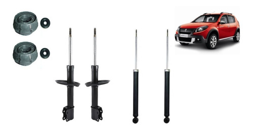 Kit 4 Amortiguadores Cazoleta Crapod Sandero Stepway I /2014