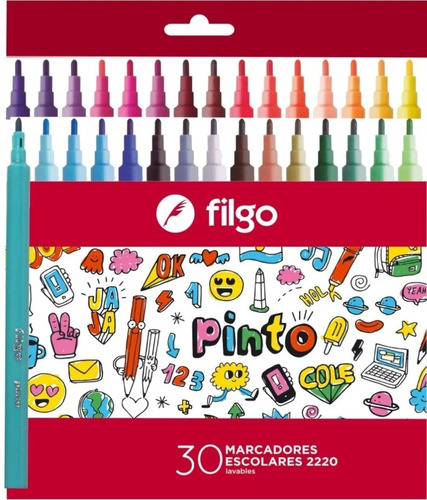Marcador Escolar Filgo X 30 Colores En Caja - Rosario