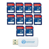 Tarjeta De Memoria Sdhc Sandisk 32gb 10-pack + Lector Sd