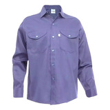 Camisa Trabajo Ombu Color Azulino Algodón Textura Resistente