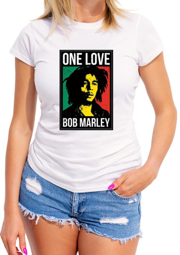 Camiseta Camisa Baby Look One Love Cantor Boby Marley Geek