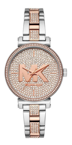 Reloj Michael Kors Sofie Mk4446 Plateado-oro Rosa De Dama