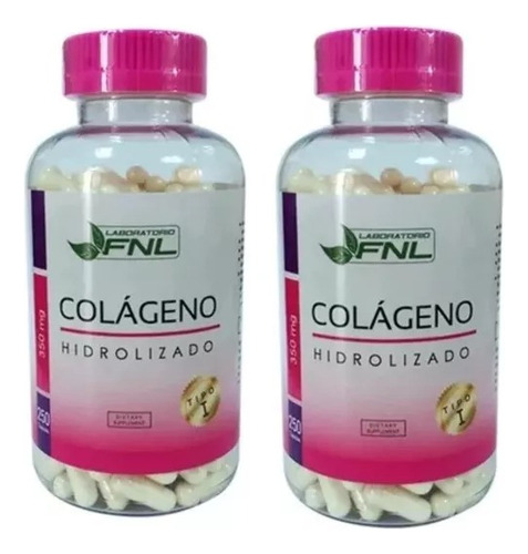 Colageno Hidrolizado 500 Capsulas, 2 Frascos, Para 8 Meses