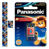 16 Pilhas Alcalinas Premium Aaa 3a Panasonic 8 Cart