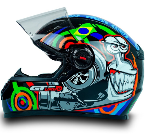 Capacete Com Narigueira P/ Moto Gt Turbo Estrada Inmetro Fw3