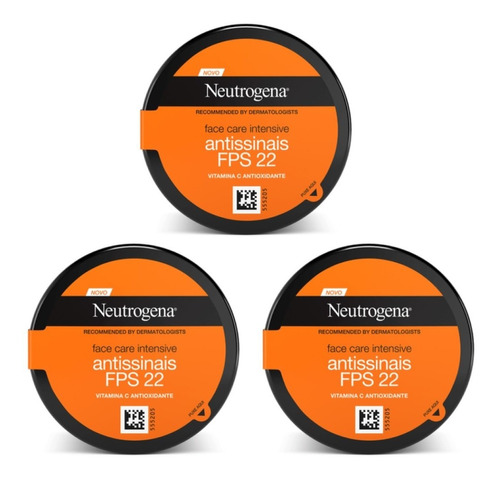 Kit 3x Creme Facial Neutrogena Antissinais Fps22 Vitamina C