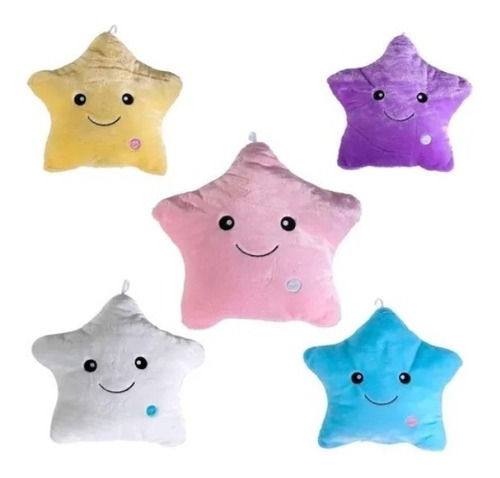 Pack 2 Cojin Estrellas Luminosas Niños Almohada Espantacuco