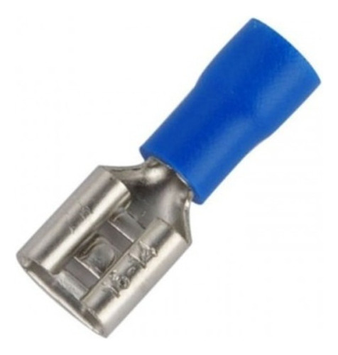 100 Peças - Terminal Faston 6,3mm Femea 1,50-2,50 Mm² Azul 